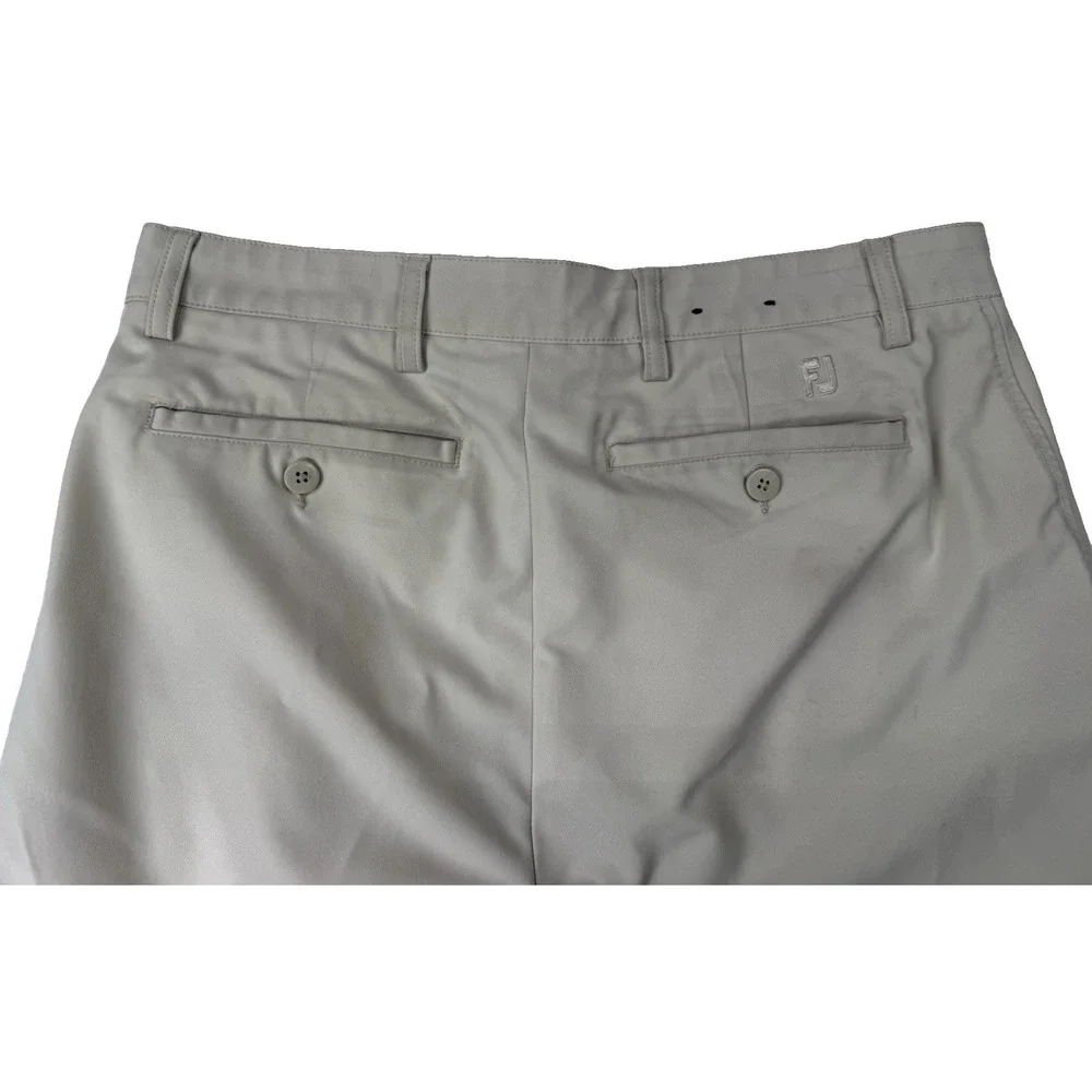 FootJoy Golf Pants Mens 32x32 Khaki Performance Stretch Flat Front Poly Spandex